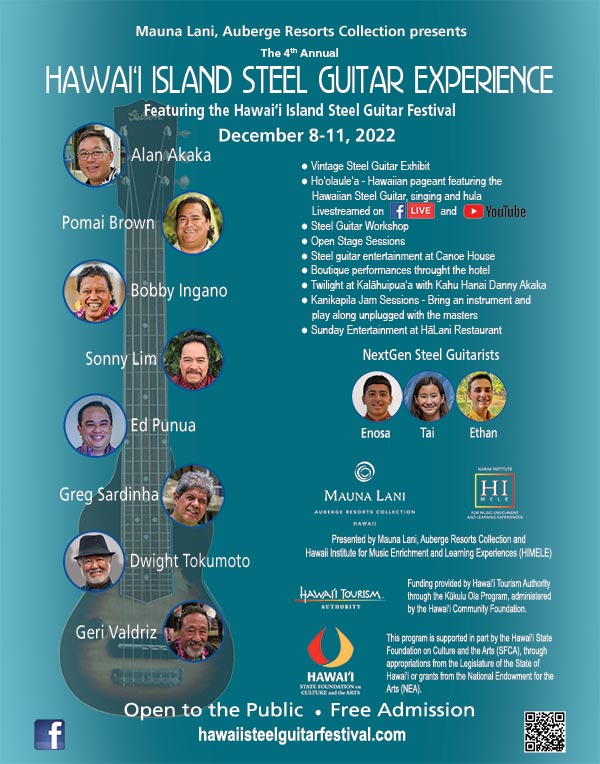 2022 Hawai&lsquo;i Island Steel Guitar Experience Poster